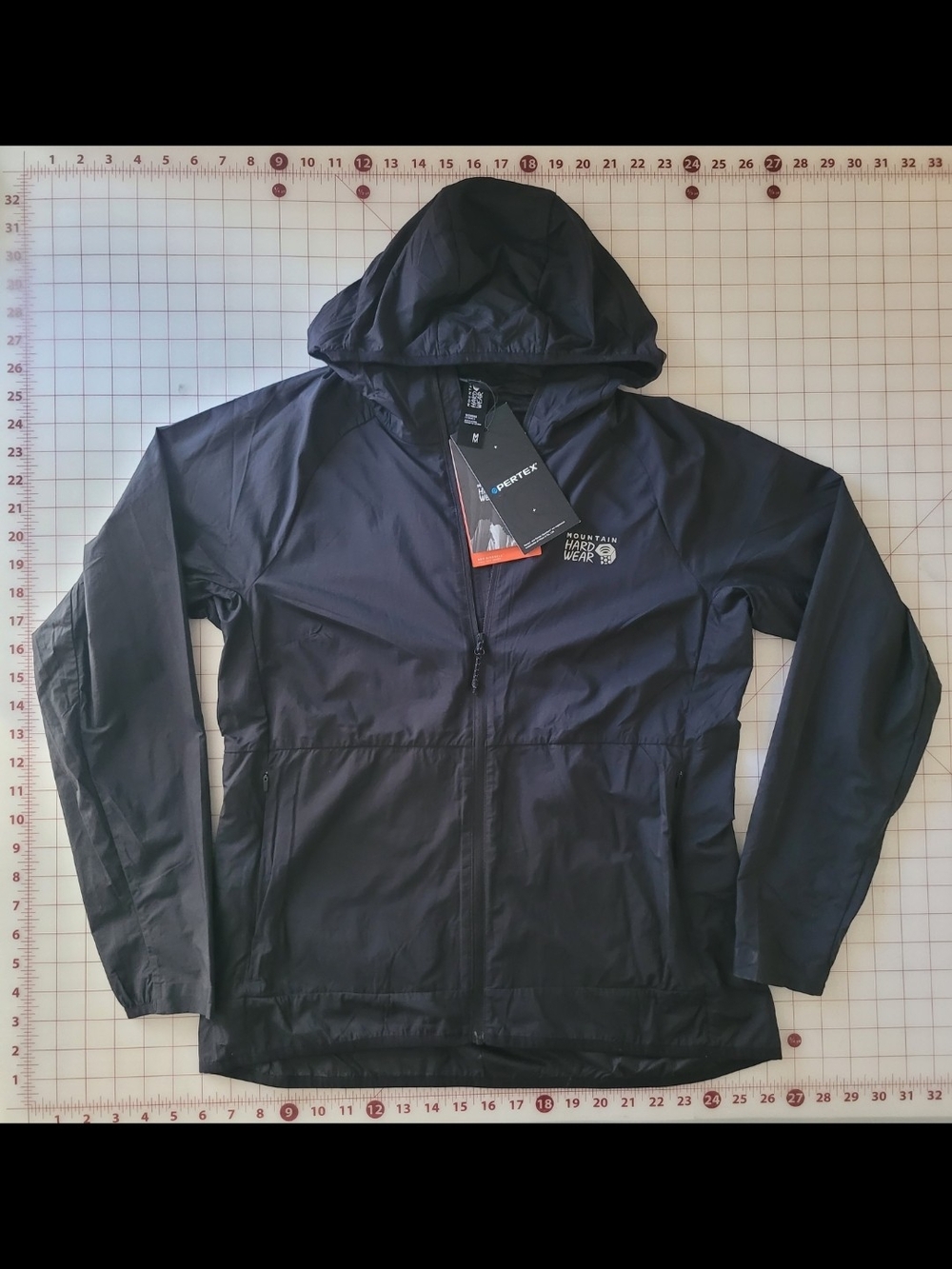Mountain Hardwear Black Lightweight Pertex Hooded Jacket